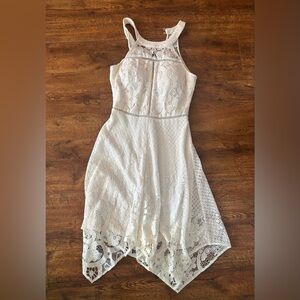 Guess White Lace Midi Dress